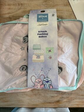 Primark Pink & Mint Lilo & Stitch 5-Pack Packing Cubes